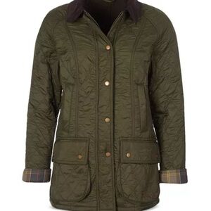 Barbour Olive Quilted Utility Jacket